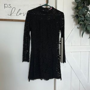 Black Lace Long sleeve Dress